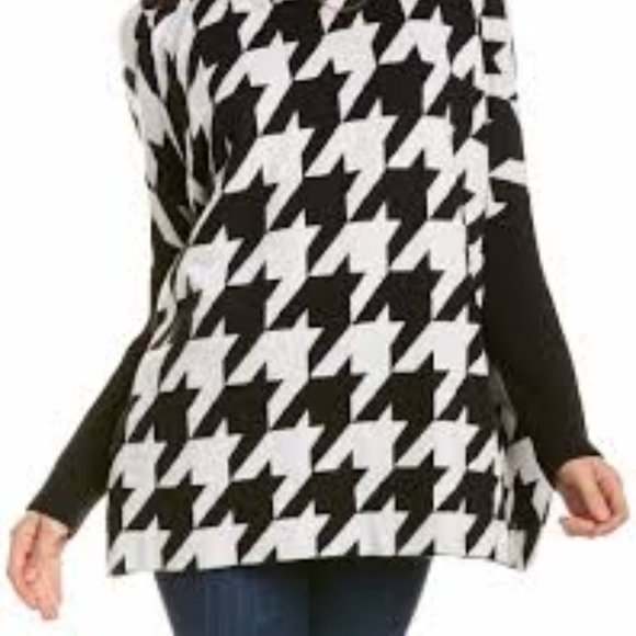 NWT Joseph A. black and white Houndstooth Sweater, M - Picture 2 of 4